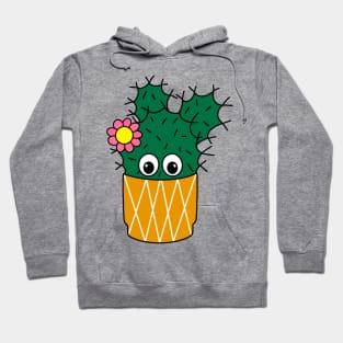 Cute Cactus Design #304: Spiky Cactus With Cute Flower Hoodie